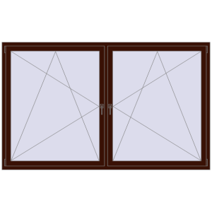 Zamów teraz Okna skrzydłowe 2365x1450 mm KORSA ENERGY-SAVING (SYNEGO MD) BLACK_CHERRY dwustronny