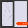 Ustalenie cen Okna skrzydłowe 1500x1500 mm KORSA ENERGY-SAVING (SYNEGO MD) BLACK_STRUCTURAL dwustronny. Cena: 591,33 €