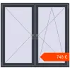 Ustalenie cen Okna skrzydłowe 1600x1500 mm KORSA BRILLANT ANTHRACITE_GREY_STRUKTURAL dwustronny. Cena: 748,43 €
