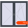 Ustalenie cen Okna skrzydłowe 1600x1500 mm KORSA BRILLANT ANTHRACITE_GREY_STRUKTURAL dwustronny. Cena: 791,61 €