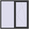Ustalenie cen Okna skrzydłowe 1500x1500 mm KORSA ENERGY-SAVING (SYNEGO MD) BLACK_STRUCTURAL dwustronny