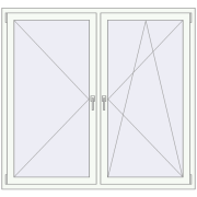 Okna skrzydłowe 1600x1500 mm KORSA BRILLANT RAL 9016 Traffic white dwustronny