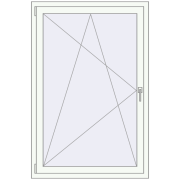 Okna skrzydłowe 1000x1500 mm KORSA STANDARD (Euro 70) RAL 9016 Traffic white dwustronny